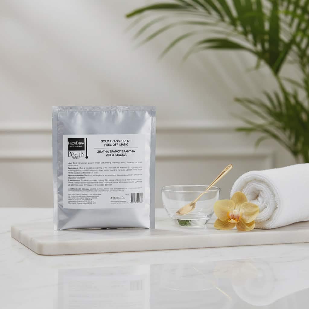 Läbipaistev kuldne peel off mask - uus biotehnoloogia, õrn ja kiire koorimine ning tugev niisutus. Maski on lisatud glükonolaktoon ja vetikakompleks.