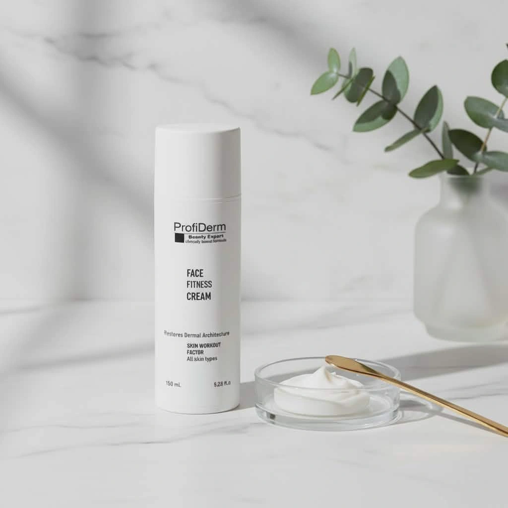 Face Fitness Cream profikliendi suuruses valge tuub